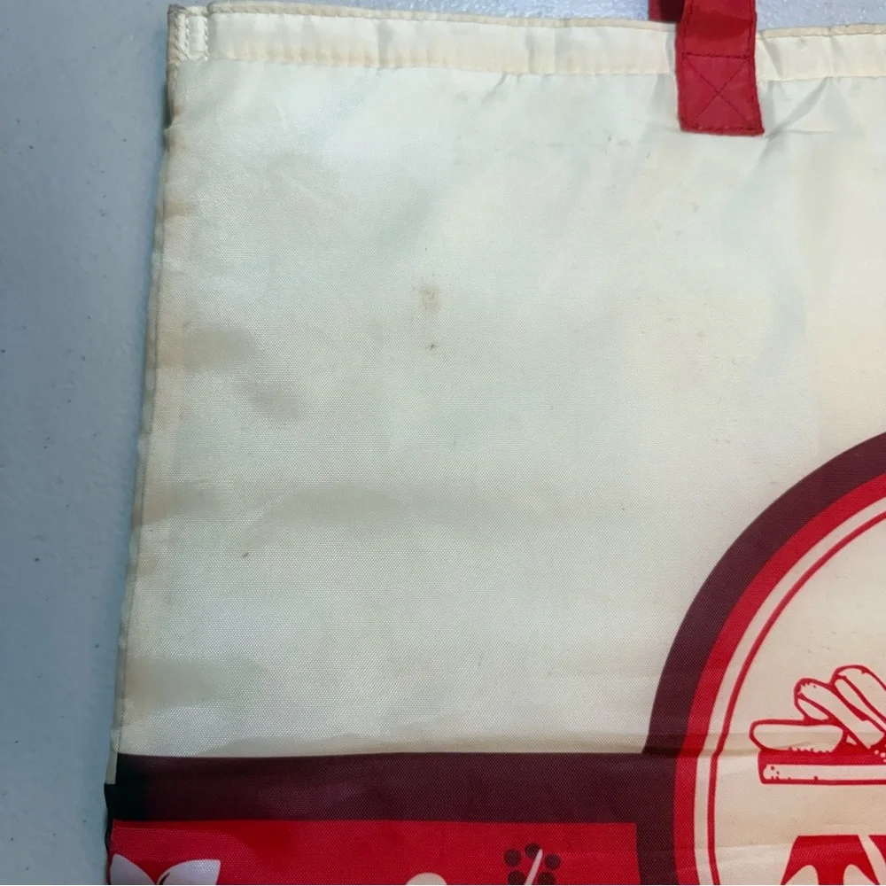 Trader Joe’s insulated tropical floral red cream reusable bag
